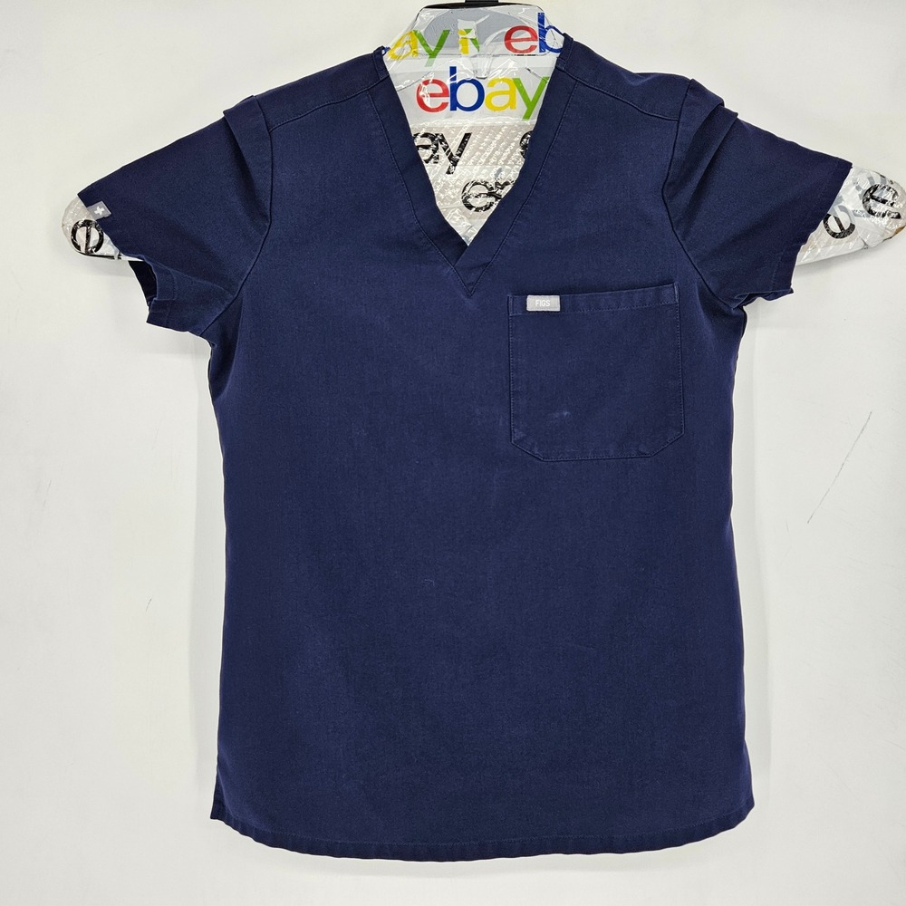 Figs Scrub Top Womens Extra Small Catarina One Pocket Technical Uniforms Blue
